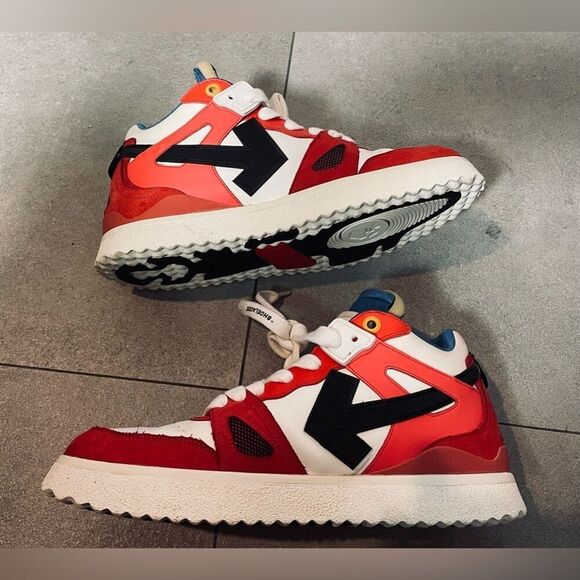 Off-White Sneakers Lowtop Dunks - Sz 13 - Red Black White Virgil Abloh Y2K Shoes - Picture 1 of 14